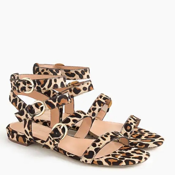 leopard print gladiator sandals